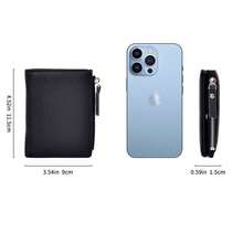 Japanese Style Women Trifold Wallet, RFID Blocking Credit Card Holder, Genuine Leather Zipper Coin Purse - Multicolor - View 3