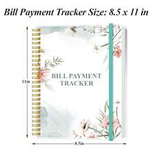 Bill Tracker Notebook - Monthly Bill Organizer & Planner For Personal Budgeting Financial, Monthly Bill Payment Checklist, 8.5\ X 11\, Pink Flowers - PinkFlowers - View 5