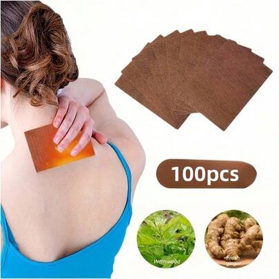 100 adesivos botânicos tradicionais - Longa duração, super resistentes para costas, joelhos, pescoço, ombros, músculos e articulações. Adesivos para ombros, pescoço, joelhos e cintura para uso no escritório.