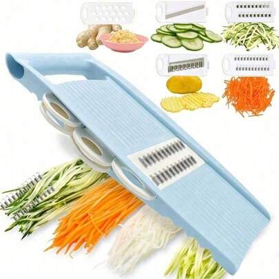 1 cái dụng cụ thái và băm rau củ bằng thép không gỉ - Tay cầm chống trượt tiện dụng, thích hợp để thái khoai tây, cà rốt, dưa chuột, và là dụng cụ nhà bếp sắc bén để chuẩn bị bữa ăn và làm salad.