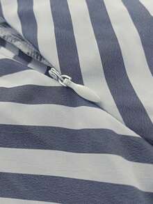 Falda versátil de línea A con volantes y rayas, de moda casual para mujer, primavera - Azul Marino - Ver 6