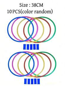 5个/10个/15个/20个儿童跳房子圈和圈圈早教玩具，耐用防碎，室内/室外运动游戏，亲子互动，提高儿童平衡和协调能力，体育教学辅助工具（颜色随机） - 彩色 - 查看 19
