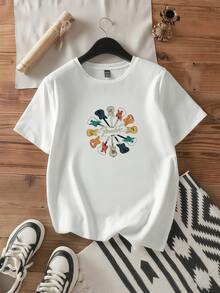 Fender Retro Guitar Kaleidoscope T-Shirt - 白色2 - 查看 2