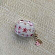 Floral Design Earphone Case, Transparent Refreshing Earphone Cover, Earphone Anti-Drop Shell, Suitable Compatible With Apple Bluetooth Earphone Protective Case - Clear - View 3