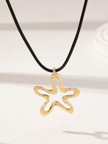 1 pieza Collar con colgante de estrella de mar con cordón - Dorado - Ver 4