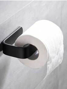 1pc Self-Adhesive Wall-Mounted Paper Towel Holder - Metal Towel Rack Suitable For Kitchen, Bathroom And RV. Fits Toilet Paper Rolls And Plastic Wrap. Durable Material, Minimalist Style. Simple Kitchen/Bathroom Storage Rack. - A - View 16