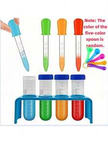 1 Bộ Giá đỡ ống nghiệm bằng nhựa, Ống nghiệm nhiều màu sắc, Phụ kiện Hóa học, Đồ dùng hoạt động giáo dục, Thích hợp cho Học sinh và Giáo viên, Rèn luyện khả năng tư duy, Phối hợp tay mắt, Ống nghiệm nhiều màu sắc sáng tạo + Giá đỡ ống nghiệm, Bộ 6 ống nghiệm màu, Bình hoa ống nghiệm dùng để trồng/nhân giống cây, Dụng cụ chủ đề khoa học (Màu sắc phụ kiện ngẫu nhiên) - Nhiều màu - Xem 18