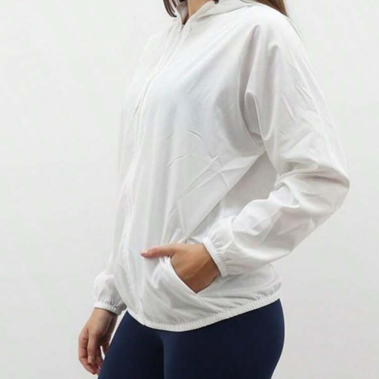 Jaqueta Corta Vento Feminino Impermeável Premium - Branco - Visão 9