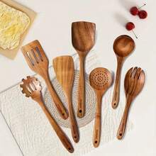 Premium Quality Natural Boxwood Cooking Utensils Set, Including Spatula, Rice Sieve, Soup Ladle, Strainer And Cooking Spoon, Suitable For Kitchen - Natural Wood Color - View 2