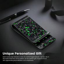 Carbon Fiber Money Clip Front Pocket Wallet Minimalist Wallet Slim Wallet Credit Card Holder - Matte-finish Fluorescent Green - View 4