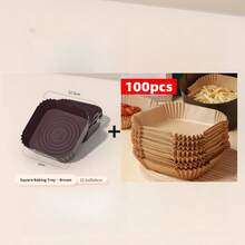 1/2pcs Air Fryer Silicone Baking Mat, Home High Temperature Resistant Silicone Steamer Pad, Baking Cake Mold, Easy To Clean, Solves Oily Troubles - Multicolor - View 11