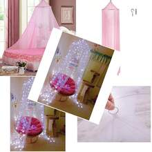 Eimilaly Bed Canopy Mosquito Net Bed Canopy For Girls Room Decor - Insect Protection Hanging Canopy For Adults Babies Outdoor Camping Pink/No Opening - 粉紅色無開口 - 查看 1