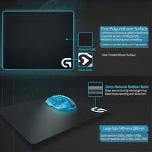 Logitech G440 Hard Gaming Mousepad: Low-Friction Surface Ensures Rapid Gliding, Precise Tracking Optimizes Sensor Performance, Anti-Slip Silicone Base, Wear-Resistant And Washable E-Sports Pad, Black. - Rectangle - View 3