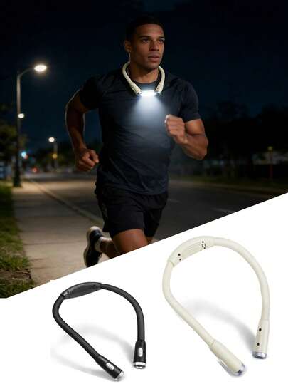 可充电户外运动头灯，亮度可调，可用作阅读夜灯、办公辅助灯、卧室台灯