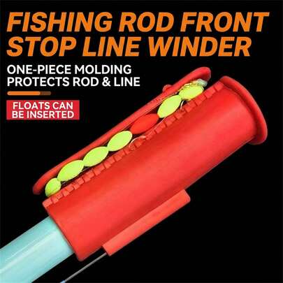 Fishing Rods Front Plug With Lines Winder, Silicone Lines Wrapping Tool, Rods Tip Protector And Lines Holder Accessory