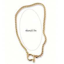 1pc Women's Fashionable Horseshoe Clasp Necklace, Versatile Casual Personalized Nautical Clasp Choker Necklace - Buckle Necklace - View 5