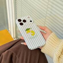 1 Striped And Lemon Design Phone 17 Pro Max Case, Compatible With Phone 16 Pro Max, 15 Pro Max, 14 Pro Max, Korean Stylish And Interesting Phone Case, Fits 11/12/13/14/15/16 Pro Max Plus, Elegant Design Suitable For Both Men And Women, Ideal Gift For Girlfriend On Christmas, Valentine's Day, Easter, Wedding Season And Birthday - Lime Green - View 2