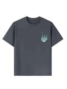 Tween Boy "ON MY MOM'S LAST NERVE" Letter Print T-Shirt, Suitable For Casual, Streetwear, School, Events, Family Gatherings, Fashionable Boys' Summer Top - Dark Grey - View 10