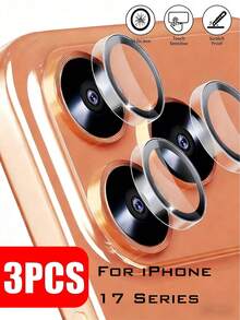 3 Packs Ultra-Thin High-Definition Transparent 3D Full Coverage Without Bubbles, Easy To Install, Compatible With IPhone 11/12/13/14/15/16/17 Air/17Pro/17Pro Max, Scratch Resistant/Collision Resistant/Fingerprint Resistant/Waterproof Applicable To Daily Shield, Office, Home Daily Shield Office Home Lens Protector Phone Camera Cover Shockproof Anti-Fall - Clear - View 28