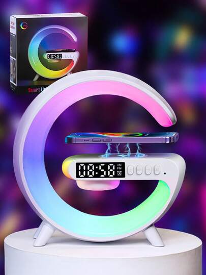 Altavoz inalámbrico multifunción portátil, cargador de teléfono móvil, efectos de iluminación RGB, luz nocturna, luz decorativa