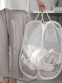 Cesta de lavandería plegable, diseño minimalista, transpirable, portátil, cesto de lavandería a prueba de humedad - Negro - Ver 17