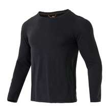 Under Armour 男士 UA TRAIL RUN 羊毛长袖T恤（黑色），柔软舒适，休闲修身，运动长袖T恤 - 黑色 - 查看 1