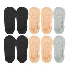 Women Summer Silicone Non-Slip No Show Socks Invisible Thin Ice Silk Boat Sock Breathable Soft Elastic Shallow Mouth Socks - Multicolor - View 13