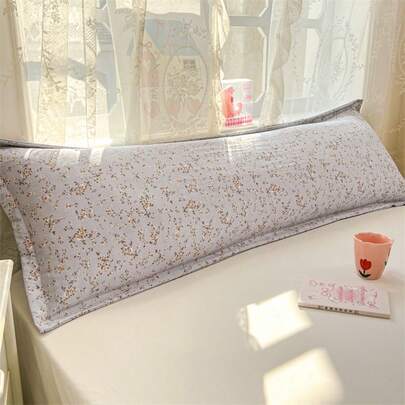 1pc Super Soft Rose, Ink White, Ink Blue, Vertical Stripe Fish Pattern Couple Long Pillow Case, Single Pillow Cover (No Pillow Insert), Couple Long Pillow Insert Cover, Skin-Friendly, Washable, Suitable For Bedroom, Dorm, Hotel, Whole Family, Machine Washable, Breathable Polyester, High-Definition Printing, Comfortable All Seasons