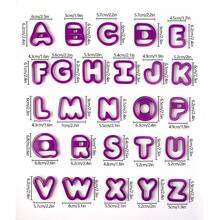 1 Juego de 26 cortadores de galletas con letras de plástico, moldes para hornear galletas, caramelos y decoraciones de pasteles - Herramientas y accesorios de cocina para panaderos en el hogar, aptos para principiantes, adecuados para cumpleaños, San Valentín, bodas, Pascua, Ramadán - Multicolor - Ver 9