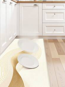 1pc Modern High-End Style Running Carpet Kitchen Mat, Luxury Gold Wave Long Kitchen Floor Mat Suitable For Bathroom, Kitchen, Outdoor, Indoor, Hallway, Bedroom, Living Room, Machine Washable - Multicolor - View 10