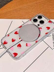 Ốp lưng điện thoại từ tính hình dâu tây tương thích với iPhone 17 Pro Max, 17 inch, Apple 16 Pro Max, Creative Niche, kiểu dáng nữ tính, bảo vệ điện thoại tương thích với iPhone 15, 13, 14, 12, 11, vỏ cứng trong suốt. - Nhiều màu - Xem 5