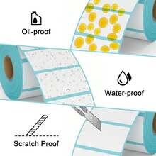Direct Thermal Labels, Perforated Barcode Address Labels, Compatible With Rollo & Zebra Desktop Printers - Rectangle - View 4