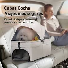 Coche de Paseo Resistente para Gatos y Perros Pequeños a Medianos - Diseño Ligero y con Toldo Extraíble, Jaula Espaciosa de Malla y Ruedas para Paseos al Aire Libre, Excursiones al Parque, Transportador de Mascotas Elegante | Paneles de Malla Ventilados - Gris Claro - Ver 7