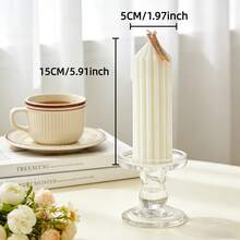 European Luxury Striped Cylindrical Candles, Suitable For Party Decoration, Holiday Decoration, Home Decor, Romantic Candlelight Dinner, Birthday Celebration And Other Occasions (Candle Holder Not Included) - Candle - View 9