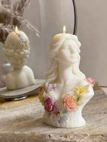 1个浪漫3D女神肖像硅胶模具 | 耐热、易脱模、可重复使用，适用于DIY蜡烛/石膏/树脂/肥皂 - 情人节/母亲节家居装饰、女士礼物、艺术蜡烛的理想之选 - A - 查看 7