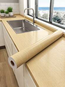 Wood Grain Contact Paper Light Wood Wallpaper Peel And Stick Contact Paper For Cabinet And Drawer Kitchen Faux Natural Oak Bamboo Self Adhesive Waterproof Wooden Wallpaper Shelf - Wood Grain - View 1