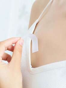 5m Roll Elastic Fiber Double-Sided Invisible Body & Clothing Tape, Non-Woven Material, Transparent Self-Adhesive Bra Accessory, Suitable For All Skin Tones, Solid Color - Style a - View 3