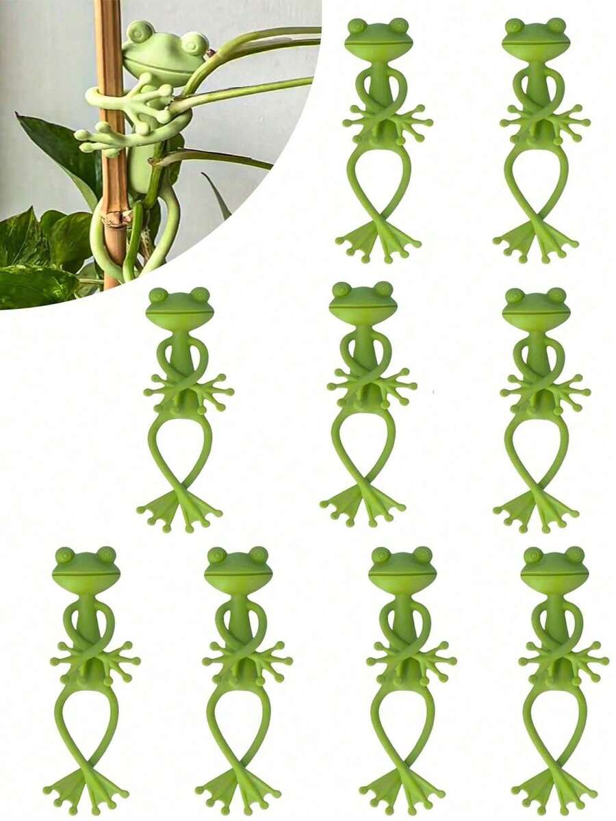 这款五件套青蛙造型植物架套装，树枝可活动，非常适合展示盆栽植物、多肉植物和小绿植。它也是园艺用品、装饰品、花园摆件、花盆、户外花园装饰品和花园配件的理想之选。适用于客厅、阳台、书房和办公室。采用可爱而坚固的PP材质制成，是小型盆栽植物和多肉植物的完美伴侣，也是室内花园的绝佳点缀。