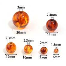 10-200pcs/Pack Amber Acrylic Round Beads 6-20mm Brown Handmade Necklace Bracelet Earring Clothing Accessories DIY Jewelry Supplies - Amber Beads - View 5