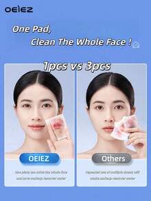 OEIEZ 100pcs Large Square Pads, Lint-Free, Soft, Rounded Corners, Multi-Layer, Suitable For Makeup Removal, Toner, Facial Care, Cleansing, Boxed Roundsmakeup Remover Pads Reusable Soft Pads Facial Bamboo Soft Pads - White - View 9