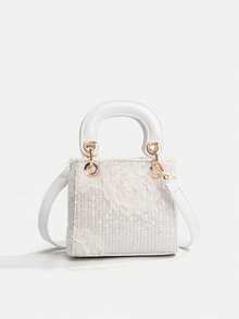 1pc Girls' New Fashion Lace Flower Sequin Elegant Handbag, High-End Shoulder Bag With Adjustable Strap, Available In Multiple Sizes For Mother-Daughter Matching, Suitable For Daily Use, Party, Travel, Ideal Gift - A - View 14