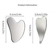 CIMACA Tabla Gua Sha de acero inoxidable - Adecuada para masaje linfático, contorneado de la línea de la mandíbula, reducción de la hinchazón y ojeras - Apta para todo tipo de pieles - Herramienta para el cuidado de la piel y eliminación del maquillaje, diseño de moda, exfoliación suave, esencial para entusiastas de la belleza. Ideal para Gua Sha suave, apta para todo tipo de pieles, imprescindible para el spa y la belleza en casa - Plateado - Ver 7