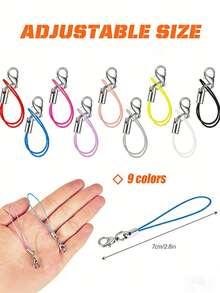 1 Pack Of 10/30/50/100/200pcs Multi-Color Black Hanging Cord, Lanyard, Lobster Clasp, Keychain, Phone Charm, Jewelry Accessories - Black - View 11