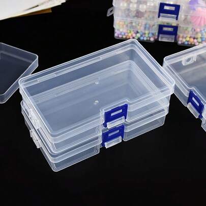 5pcs Transparent Plastic Storage Box Multifunctional Clear Tool Jewelry Storage Box Container