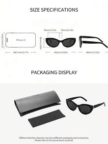 Yves Saint Laurent 1 Pair YSL Cat Eye Fashion Glasses, Suitable For Travel, Autumn Outfits, Campus Style, Driving, Photography, Parties, And Makes A Great Gift - Black - View 9