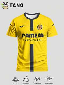 Jersey de fútbol para el hogar de Villarreal 25/26 para hombres y top deportivo de cuello redondo cómodo, adecuado para partidos, entrenamiento de fútbol, uso casual y de vacaciones y como regalo - Amarillo - Ver 2