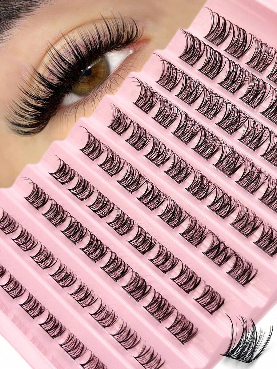 Asiteo 80Pcs Individual Lashes,D Curl Clusters Lashes Soft Fluffy And Wispy, Natural Look False Lashes, For Used Daily Makeup Extensions Eyelashes - D - View 1