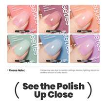 Beetles Jelly Nail Polish Set, 6 Colors Clear Pastel Nail Polish Glitter Pink Dusty Rose Orange Green Blue Purple Long Lasting &Amp; Quick Dry Nail Strengthener Polish Gift Sets For Women - ColorA - 查看 6