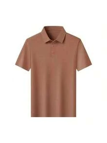 Men's Polo Shirt In Comfortable Cool Silk - màu nâu - Xem 2