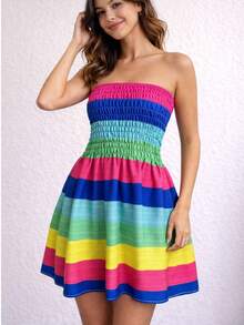Colorful Printed Short Dress For Carnival And Summer  2026 - Nhiều màu - Xem 1